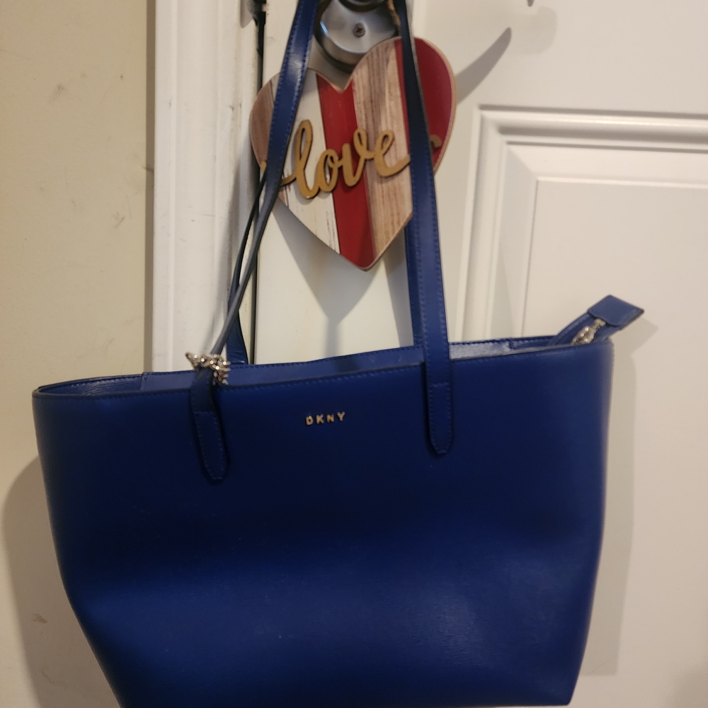 DKNY Cobalt Blue Leather Tote